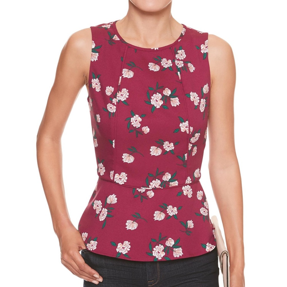 Maroon Flower Peplum